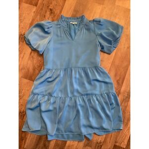 Jade By Melody Tam Puff Sleeve Babydoll Dress Knee Length EXCELLENT Polyester XS